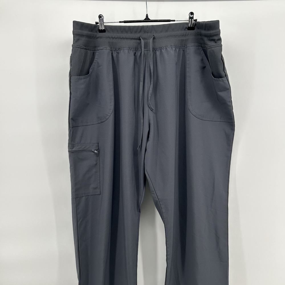 ScrubAid Womens 2XL Gray 4 Way Stretch Tapered Cargo Scrub Pants‎ Healthcare - Picture 4 of 13